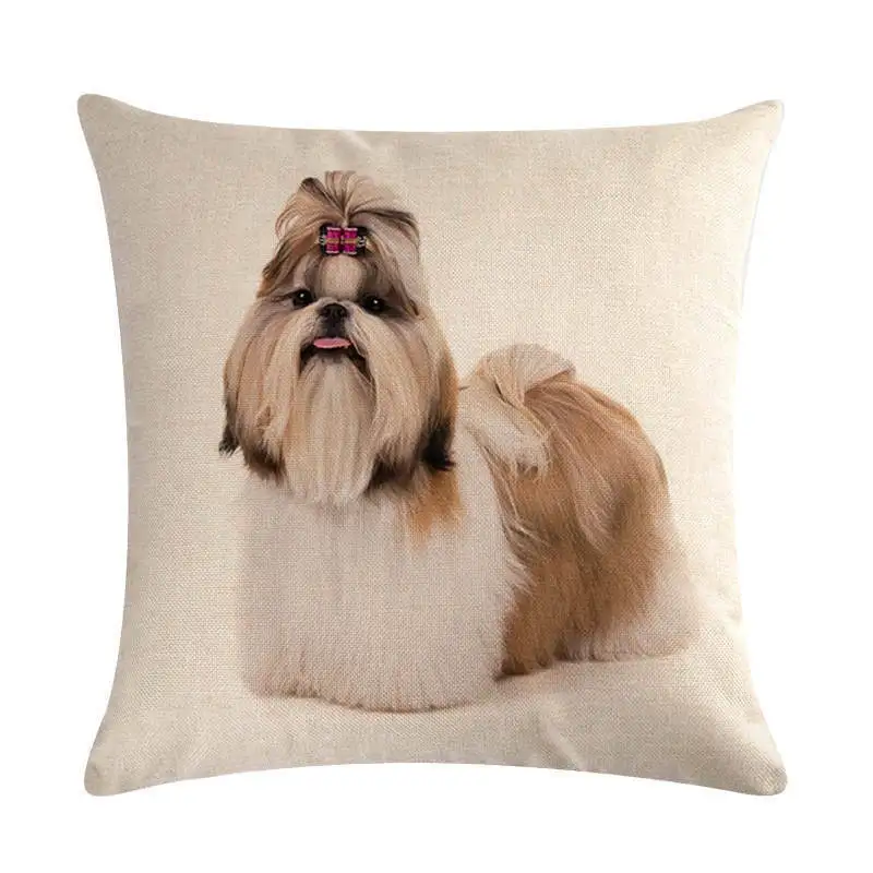 12 45 см* 45 см собака SHIH-TZU постельное белье/подушка из хлопка с эффектом памяти Чехол Диван-Подушка Чехол подушки сиденья автомобиля декоративные подушки - Цвет: 12