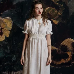 Летнее платье, ночная рубашка, элегантное романтическое ночное белье, белое платье с коротким рукавом, женская летняя ночная рубашка принцессы, повседневная юбка