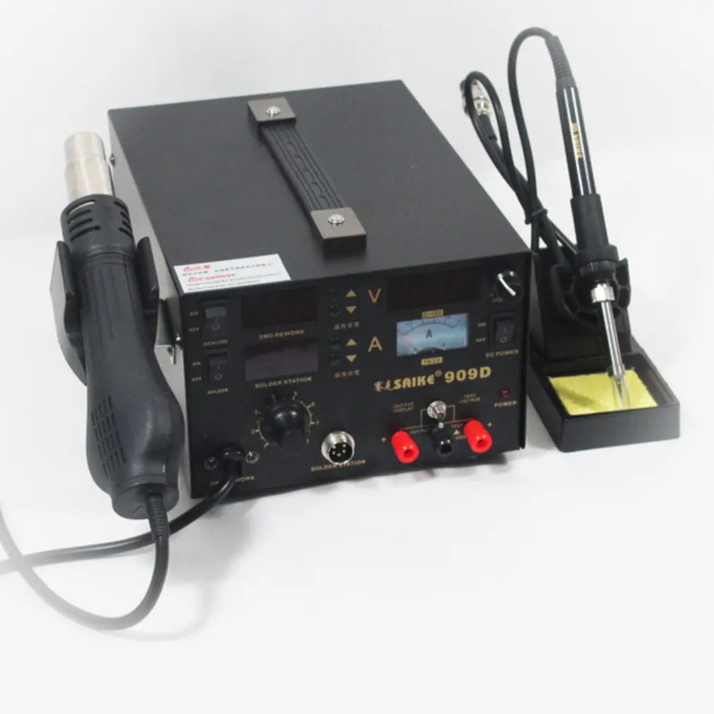909D + паяльник пистолет горячего воздуха источник питания 220В/110В SAIKE