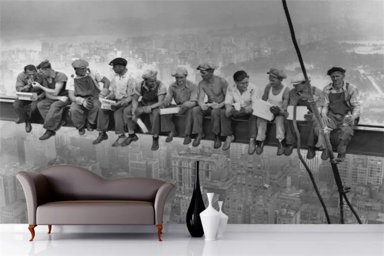 

Фотообои для обеда на вершине небоскреба фотообои 3d Настенные обои Большая фреска обои для гостиной спальня ден
