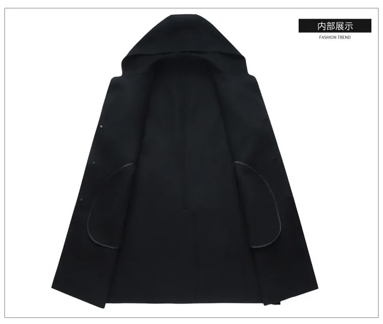 8XL 7X осенне-зимнее мужское шерстяное пальто в британском стиле, дизайн, длинный Тренч, брендовая одежда, высокое качество, шерстяное пальто с капюшоном для мужчин