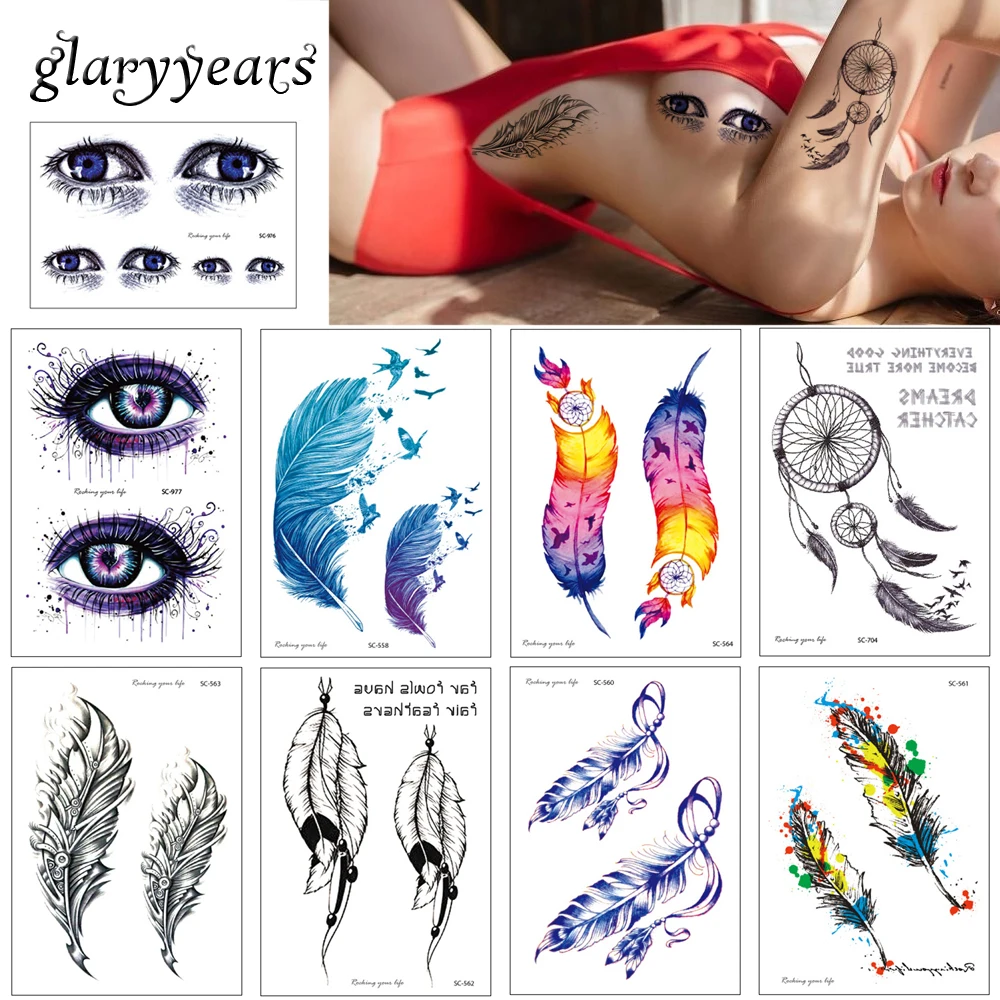 Glaryyears 22 дизайна 1 лист цветной рисунок татуировка для тела Временная переводная