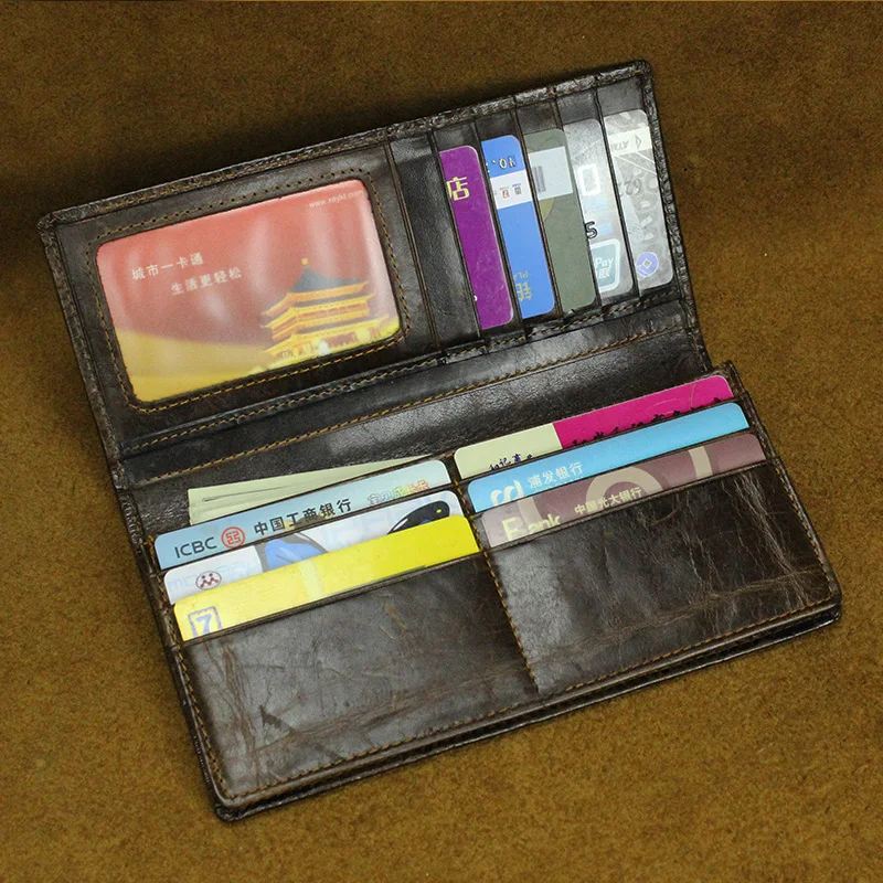 Брендовый изысканный Длинный кошелек из натуральной кожи двойной складной