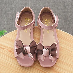 SL008Pink Bekamille/детские сандалии для девочек; Летние повседневные кожаные туфли с бантом на плоской подошве; детская обувь с мягкой подошвой для девочек - Цвет: SL008Pink