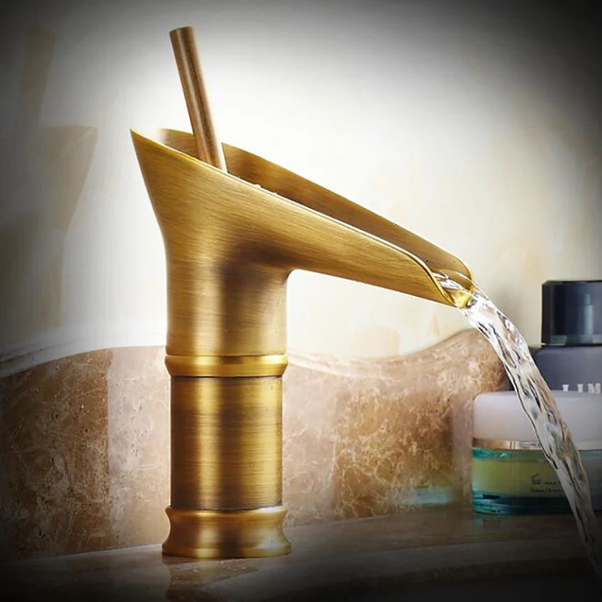 Античный смеситель однорычажный кран в стиле бокала для вина водопад ванной