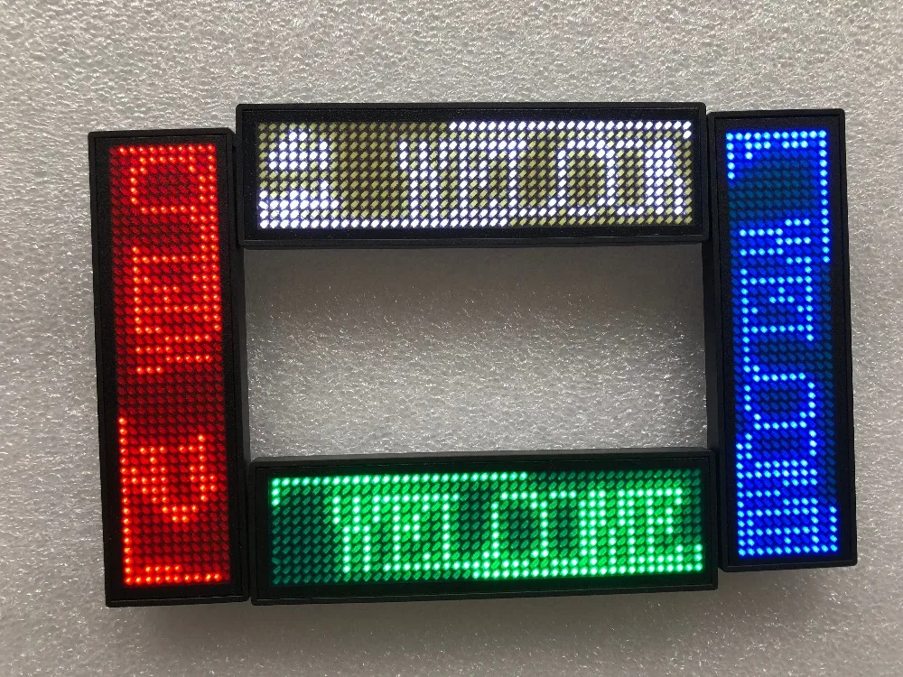 HD-NT44 прокрутка сообщения СИД имя значок, 44x11 пикселей один цвет USB Перезаряжаемый СИД Имя тег для нагрудной карты этикетки