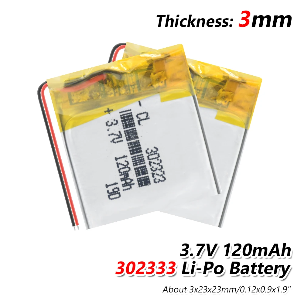 302323 Battery 3.7V 120mAh Rechargeable Li-Polymer Li-ion Batteries For MP3 MP4 DVR GPS Bluetooth earphone AHB302323 032323