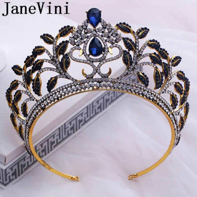 JaneVini барокко свадебная корона для невест Женские винтажные диадемы ободки
