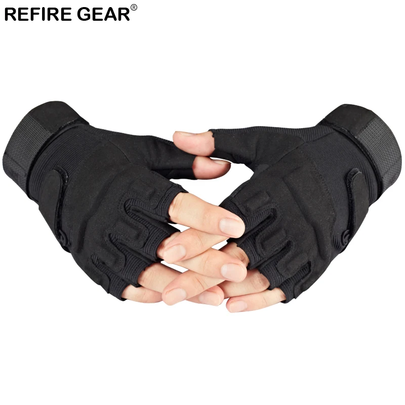 Мужские тактические перчатки Refire Gear Нескользящие без пальцев для езды на