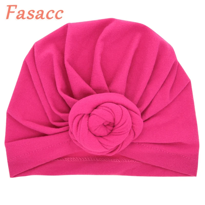ROSE 1 шт., модные мягкие хлопковые шапки, детская чалма, летняя шляпа для девочек, богемная детская шапочка для новорожденных, MZ13 - Цвет: ROSE