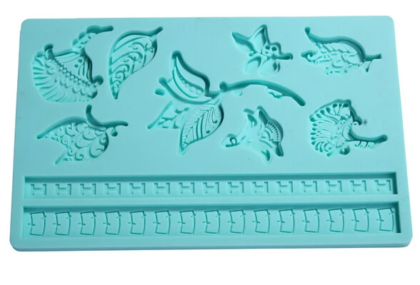 Помадка инструмент различные формы листьев торт выпечки Плесень Силиконовые