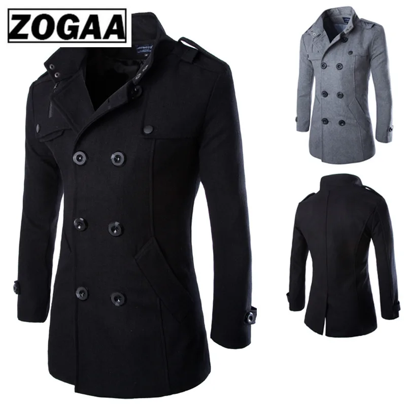 Мужское шерстяное пальто наивысшего качества в британском стиле двубортная