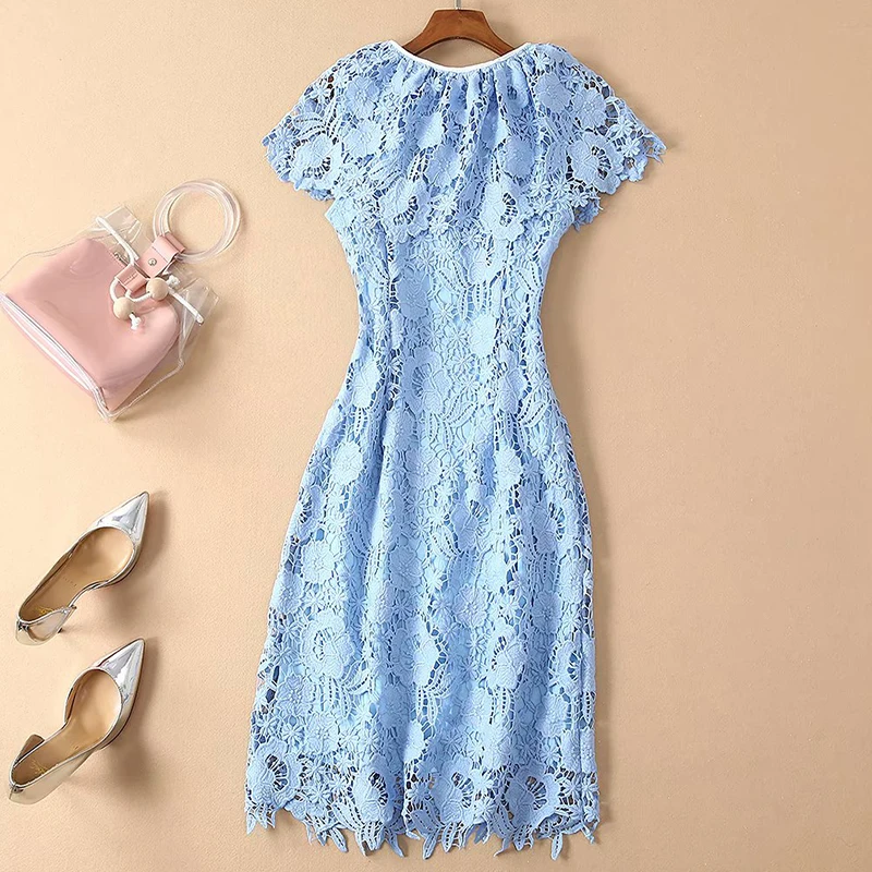 VGH летнее корейское женское платье трапециевидной формы с круглым вырезом плащ коротким рукавом высокая