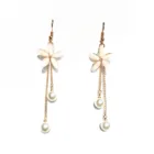 Серьги в форме цветка 2019, модные новые серьги в стиле панк, женские серьги в виде дикой цепочки с жемчугом и кристаллами, цветочные серьги в подарок, оптовая продажа, женские серьги