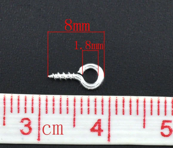 DoreenBeads 1000 SP Винт для глаз под залог Топ просверленные результаты 8x4 мм (B08423) yiwu|jewelry