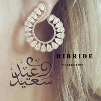 hibride clear brazil style women stud earrings cubic zircon plant wedding earring brincos fashion jewelry e 451