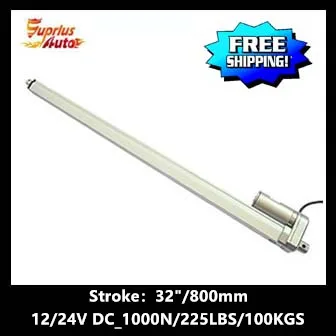 

By Express with mounting brackets : 32inch/800mm stroke 12v/24v linear actuator - 1000N/ 225lbs/ load tubular linear actuator