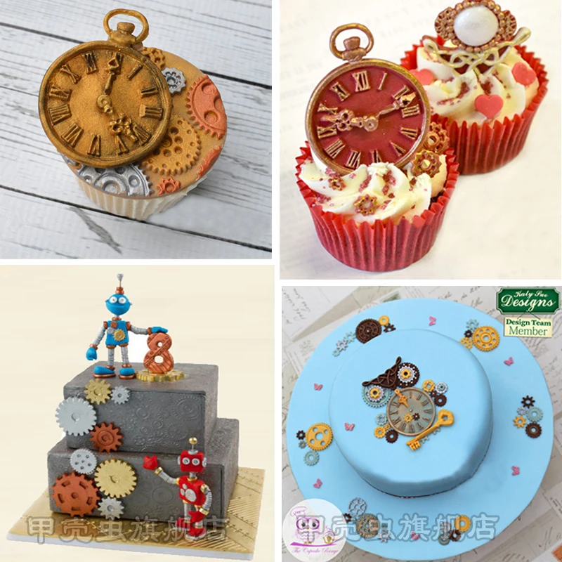 Стимпанк тема шестерни винт помадка торт Силиконовая форма промышленное