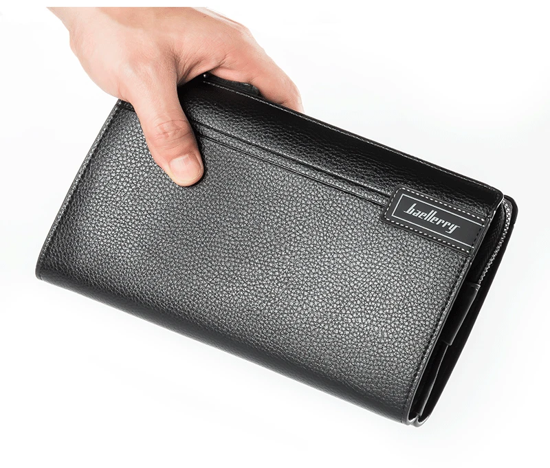 Baellerry Men Clutch Bag With Card Holder Fashion Long Zipper Men Wallets Coin Pocket Casual Business Male Clutch Phone Purse