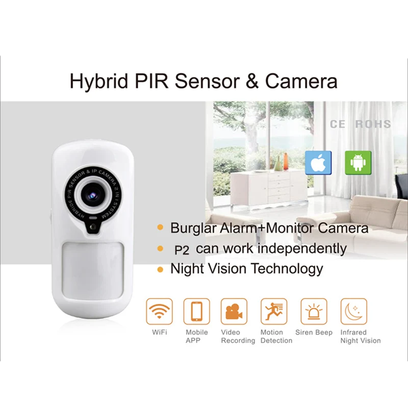 Wireless WIFI Indoor PIR Camera 960P with video recording function night vision motion detection mobile phone app | Безопасность и