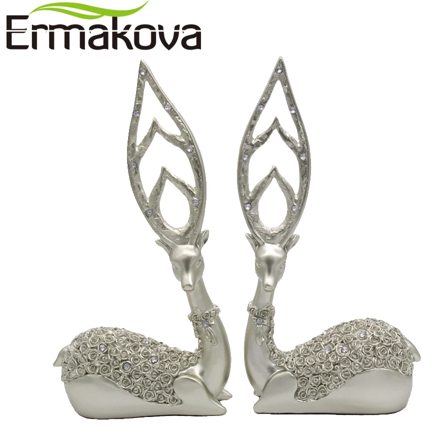 ERMAKOVA 2 шт./пара 32 см (12 6 &quot) Смола статуэтка оленя Статуэтка скульптура статуя