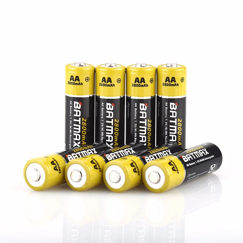 8 упаковок Ni MH аккумуляторных батарей высокой емкости 2800 мАч AA|rechargeable battery|battery