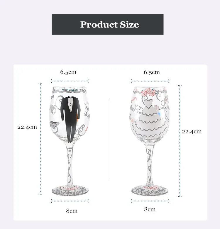 

Wedding Wine Glass Stained Glass Crystal Wine Glass Goblet Wine Glass Birthday Gift Couple Cup With Gift Box