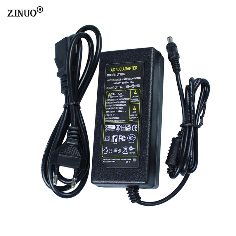 ZINUO DC12V 3A 4A 5A 6A 10A адаптер питания Трансформатор питания зарядное устройство конвертер с кабелем AU US UK EU разъем для светодиодной ленты CCTV