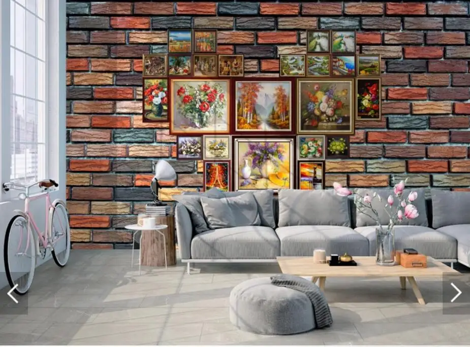 3d-плитка кирпичная фотография настенная бумага для гостиной ТВ Настенный декор