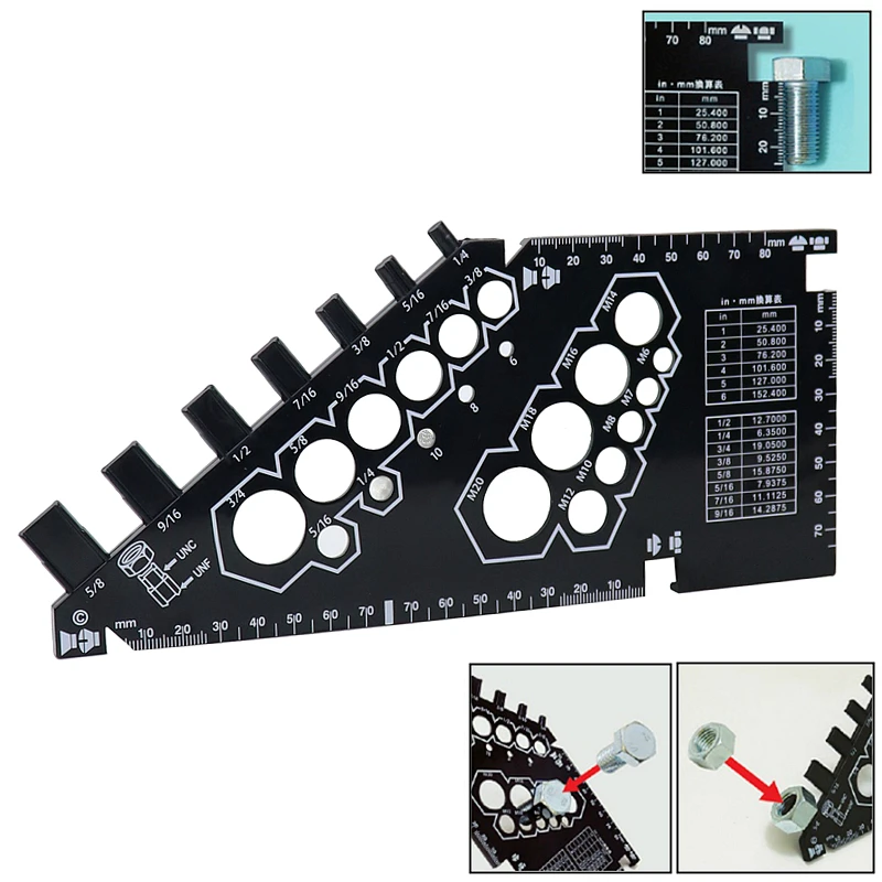 Измеритель болтов и гаек квадратная линейка из АБС пластика
