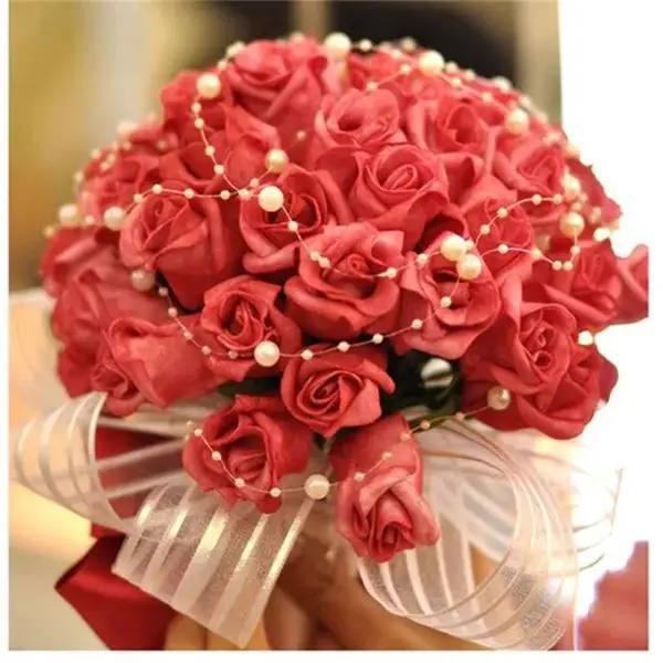 Леска искусственная цепочка с жемчужными бусинами гирлянда цветы для свадьбы