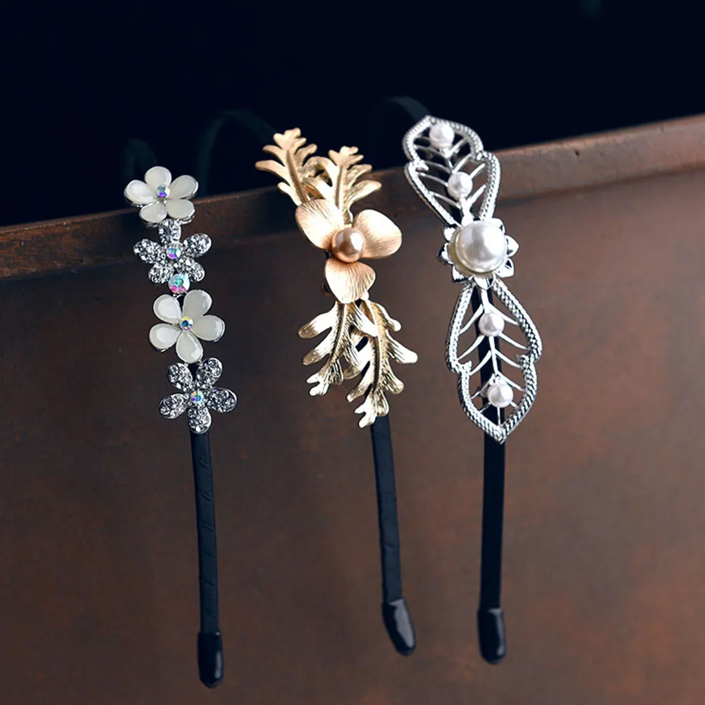 Хрустальные стразы жемчужная лента для волос свадебные металлические