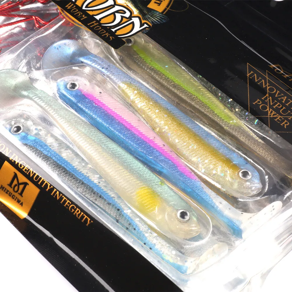 Mizugiwa 12 шт./компл. качели ударный Шинель для хвоста Minnow Jighead Swimbaits крючки Червяков