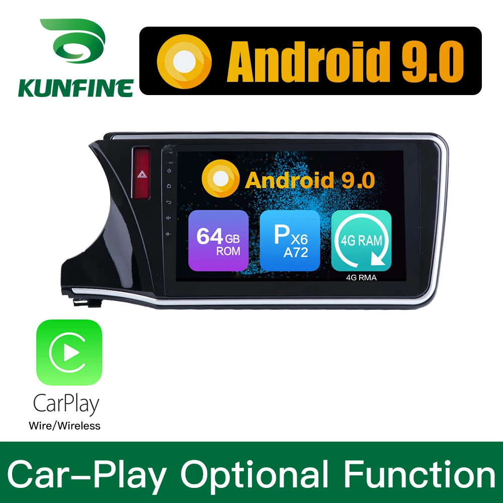 Android 9 0 Ram 4G Rom 64G PX6 Cortex A72 автомобильный DVD GPS мультимедийный плеер стерео для Honda city