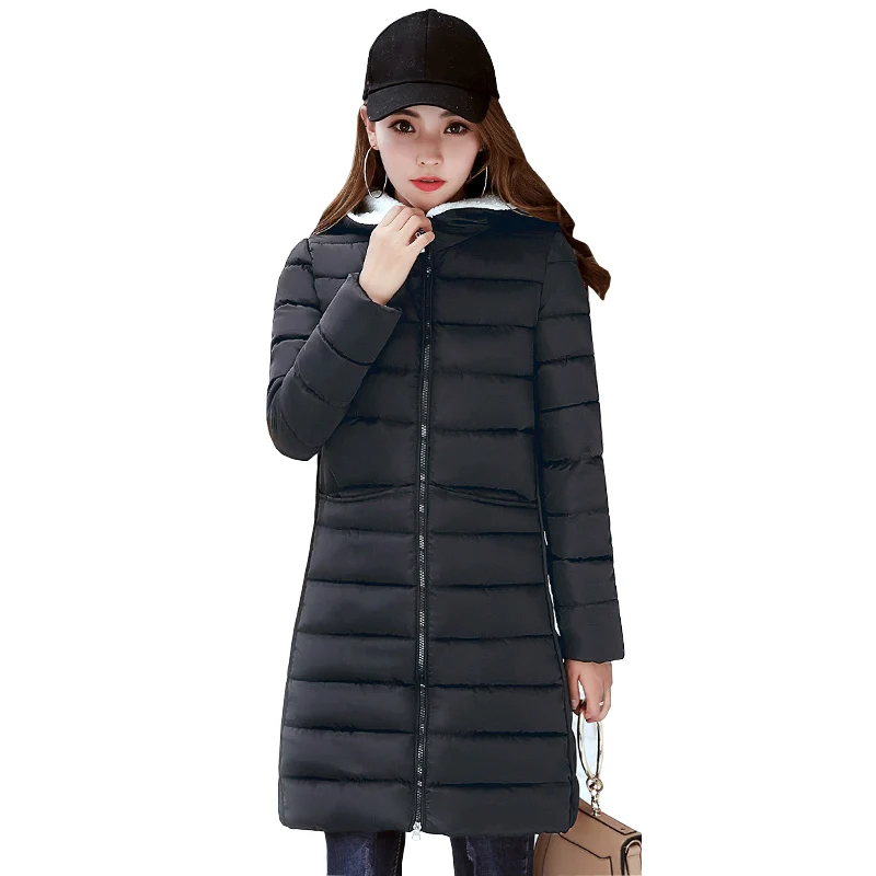 

TAJIYANE 2018 Winter Jacket Women Streetwear Korean Black Warm Hooded Ladies Long Coats Down Cotton Parka casaco feminino ZL365