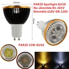 Светодиодные лампы PAR20 GU10, 15 Вт, 5*3 Вт, теплый белыйхолодный белыйчистый белый, 110 В, 220 В, 1 шт.