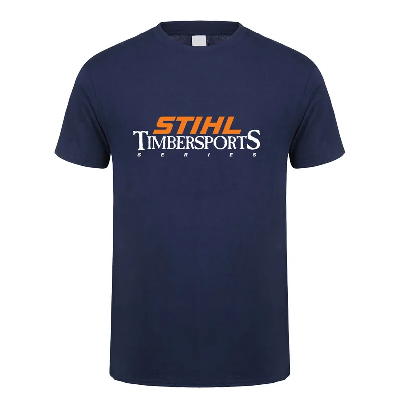 navy Stihl Timbersports серия футболка мужская с коротким рукавом хлопок лето Человек Stihl Футболка мужская футболка DS-004 - Цвет: navy