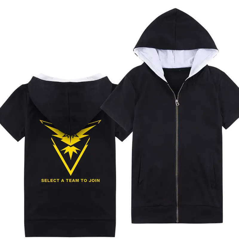Золотой Толстовка с капюшоном Pokemon Go Team Valor Team Mystic Team Instinct толстовка с покеболом куртка - Цвет: Золотой