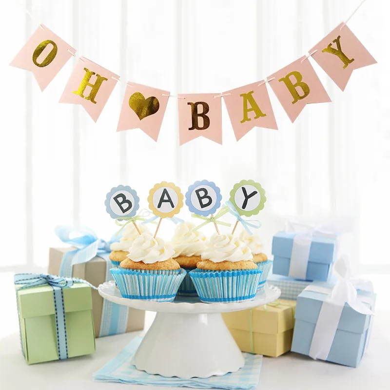 Chicinlife цвета: золотистый синий о Капкейк с надписью Baby фигурки жениха и невесты