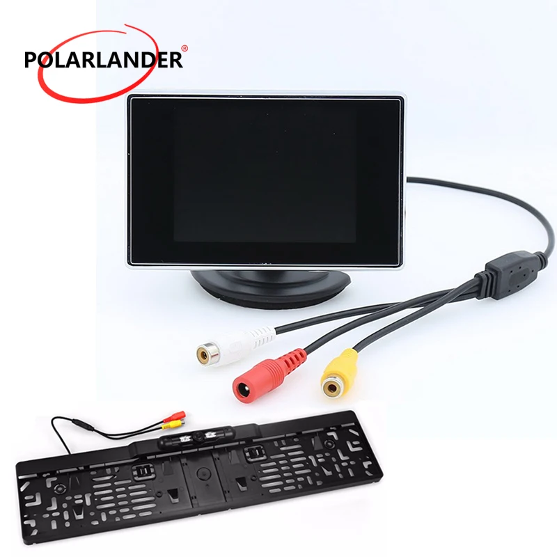 

Car Monitor Auto TV car 3.5 inch TFT LCD license plate frame Reversing camera rear view camera monitor Backup Reverse Monitor