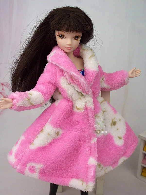 Новинка 2015 белое и розовое плюшевое пальто зимняя одежда платье зимний