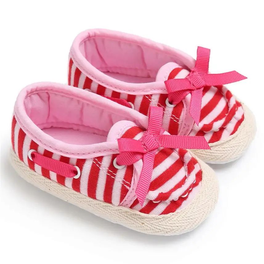 Летняя детская обувь в полоску для малышей без шнуровки Милые детей удобная