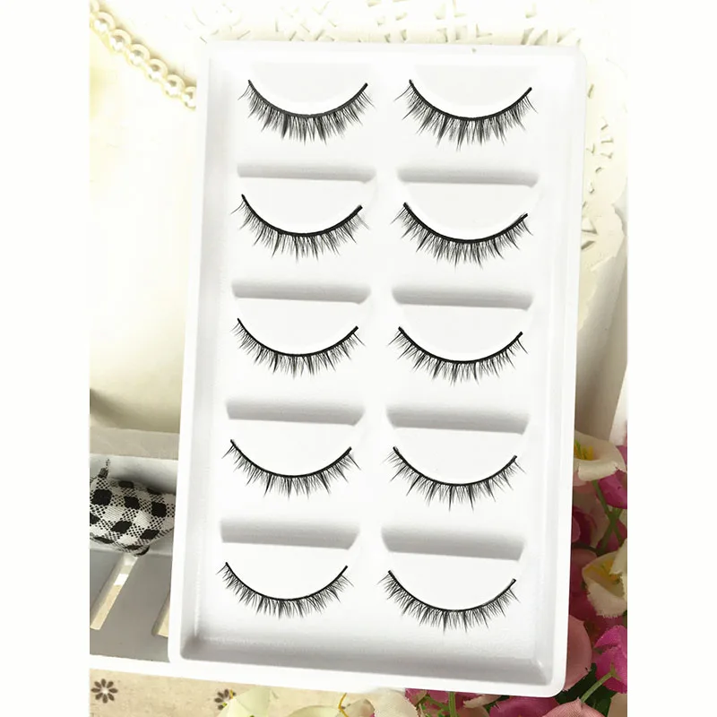 5 пар натуральных накладных ресниц макияж синтетические волосы конические