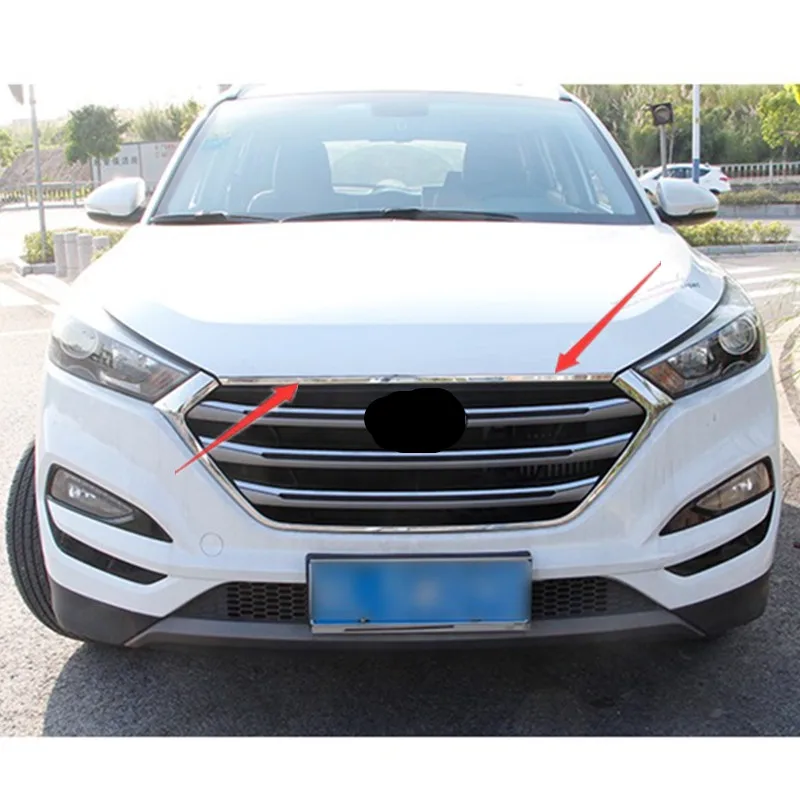 For Hyundai Tucson stainless steel Front Hood Bonnet Cover Trim Garnish Styling
