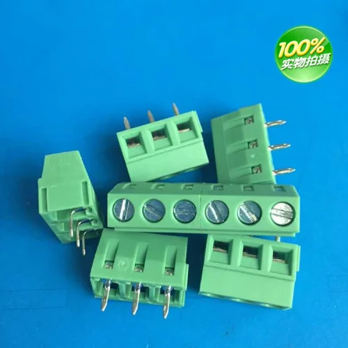 100 шт Φ/5 08 мм клеммные блоки PCB винтового типа 2P 3P 300V 10A латунные клеммы|pcb terminal