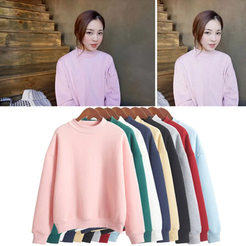 7 цветов осенне зимний модный женский однотонный плотный пуловер ярких больших