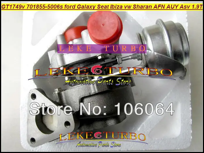 Турбокомпрессор GT1749V 701855 5006S 028145702S для Ford Galaxy Seat Alhambra Ibiza VW Sharan AFN/AUY/ASV/AVG 1.9L TDI|turbo