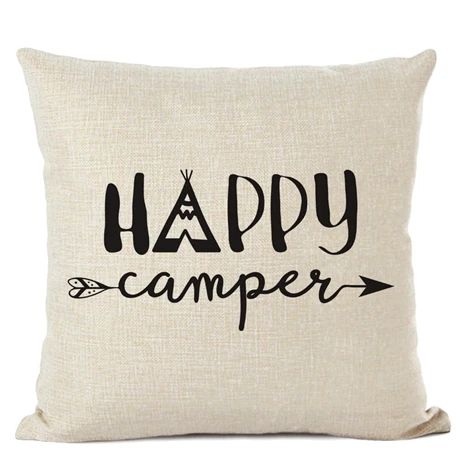 17 Happy Camper наволочка для подушки, декоративные подушки для дома, сада, наволочка, льняные подарки, Cojines Decorativos Para Sof - Цвет: 17
