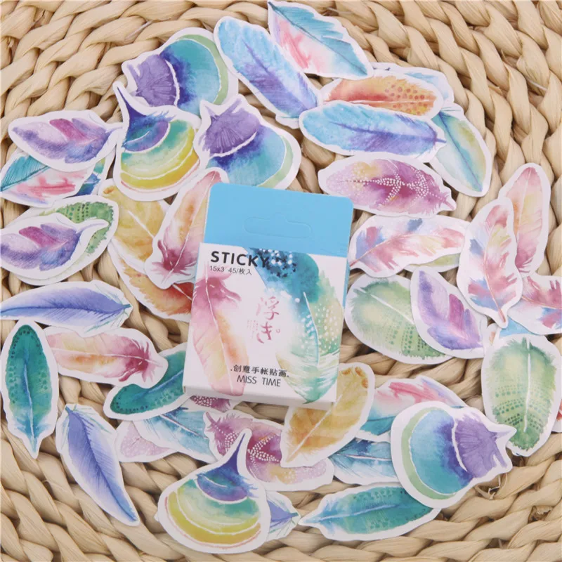 45 шт./кор. канцелярские наклейки для съемок DIY Planet Sticky Paper Kawaii Moon Plants украшения