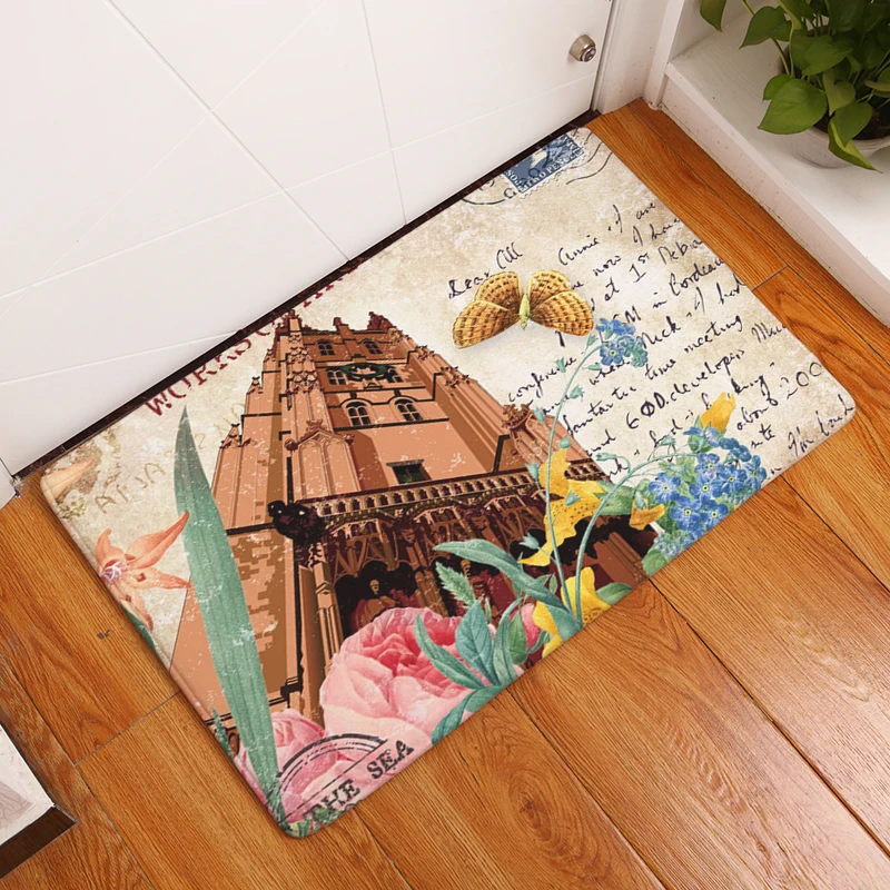 2017 новые ковры с цветочным принтом Нескользящие кухонные коврики для дома